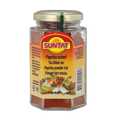 SUNTAT Paprikapulver scharf 12 × 80 g Glas – SUNTAT